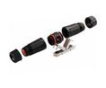 Cable Joiner, Black / Orange, CAT6a, RJ45 Socket - RJ45 Socket